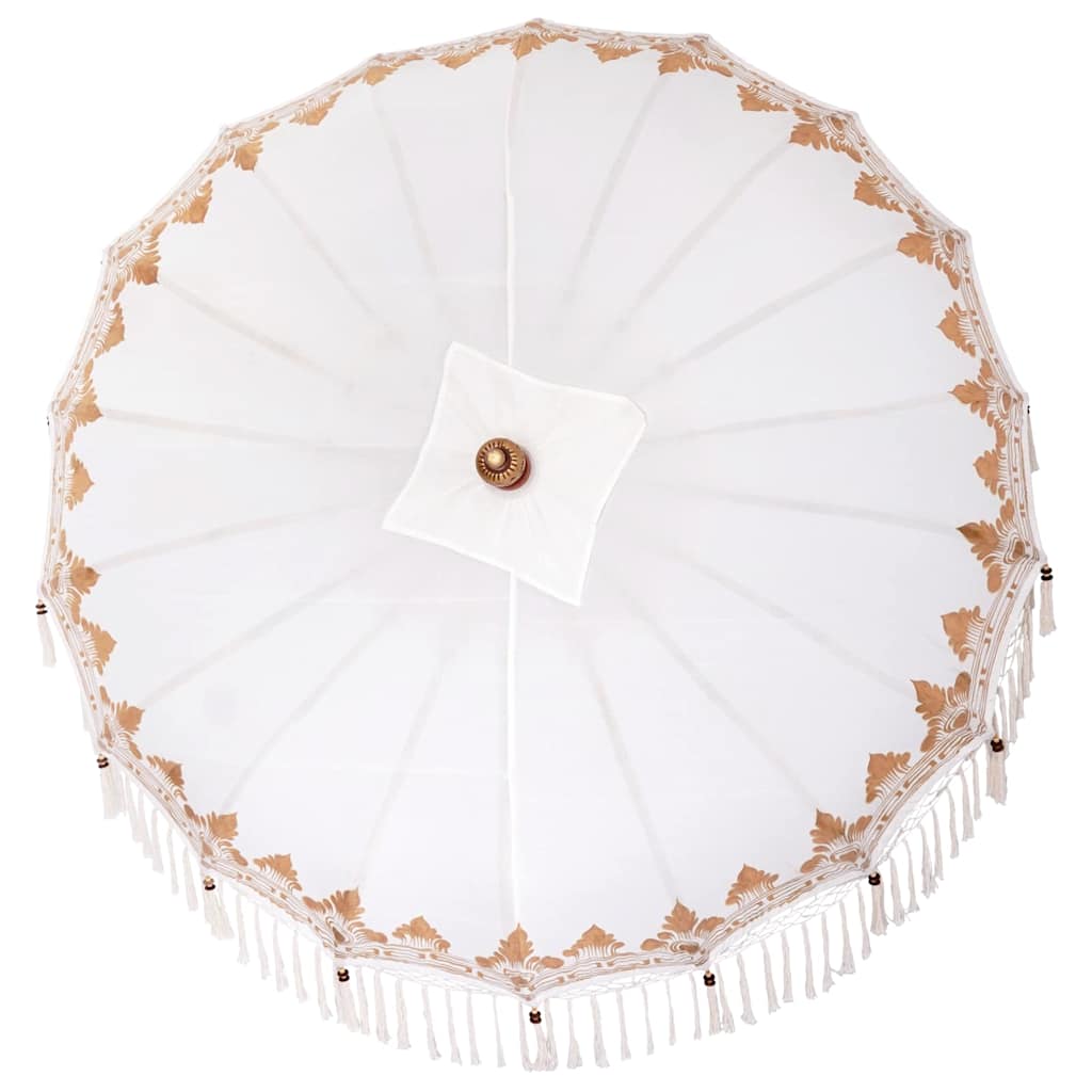Balinese Parasol Crème 180-190 cm Katoen, massief hout