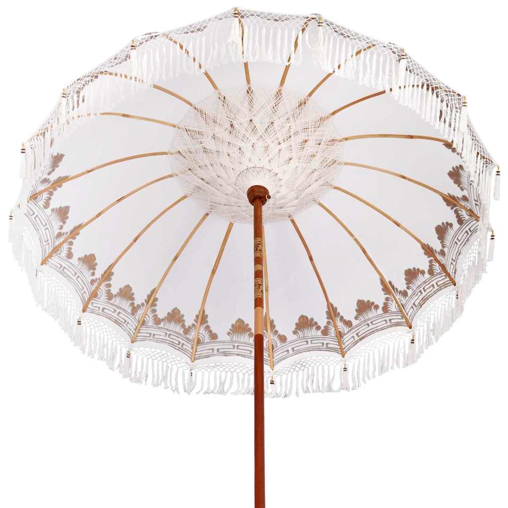 Balinese Parasol Crème 180-190 cm Katoen, massief hout