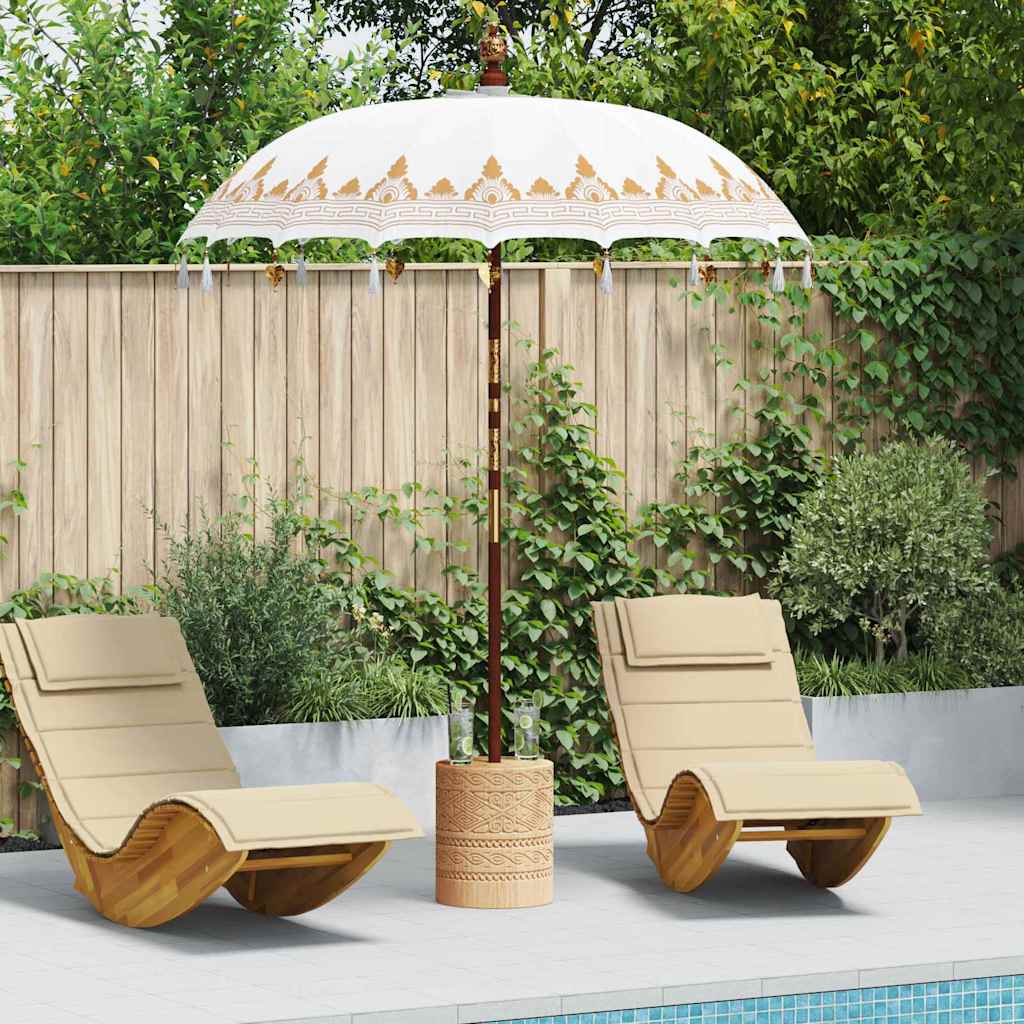 Balinese Parasol Crème 180-190 cm Katoen, massief hout