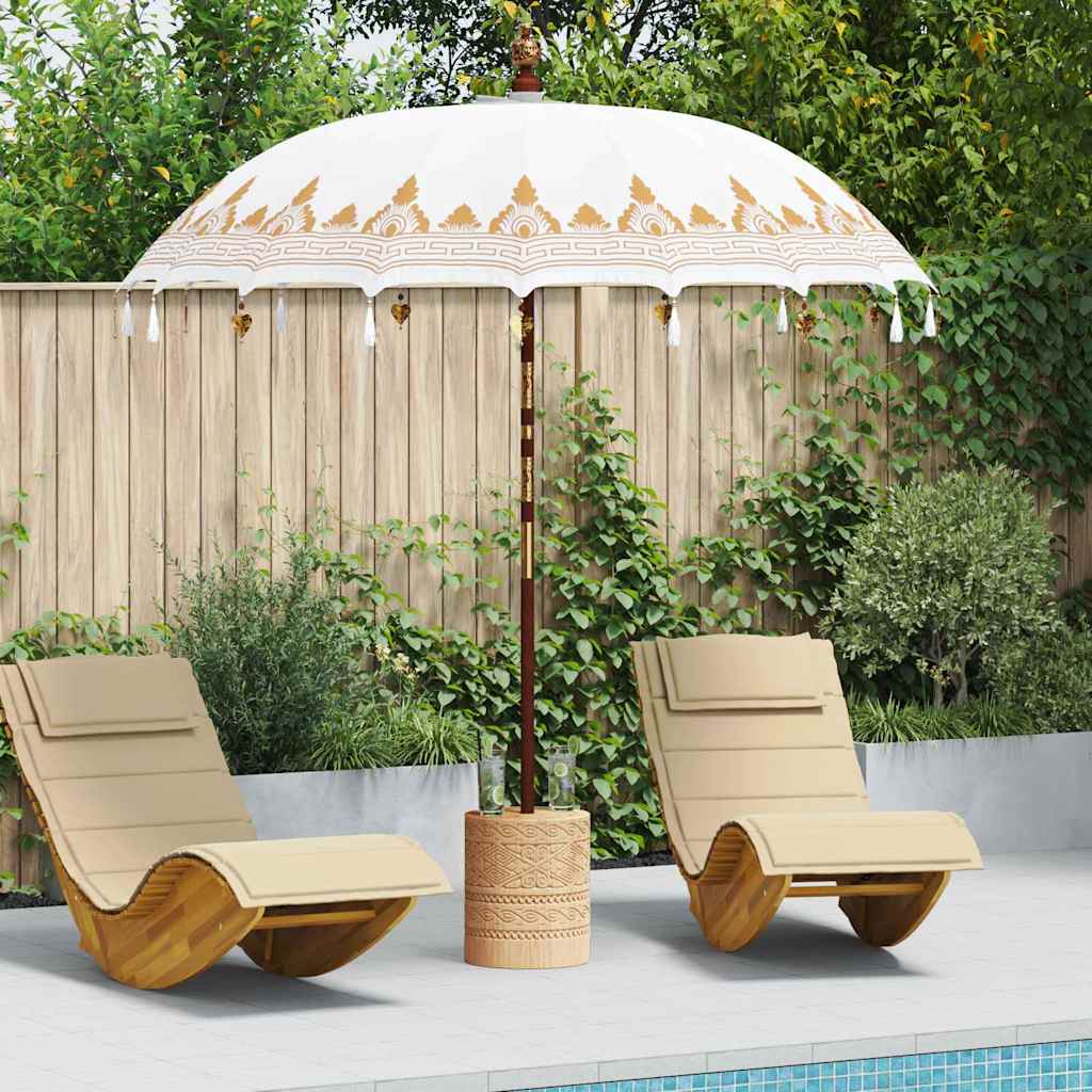 Balinese Parasol Crème 180-190 cm Katoen, massief hout