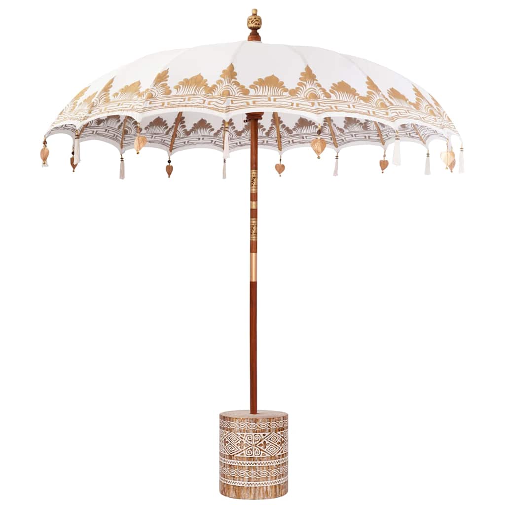 Balinese Parasol Crème 180-190 cm Katoen, massief hout