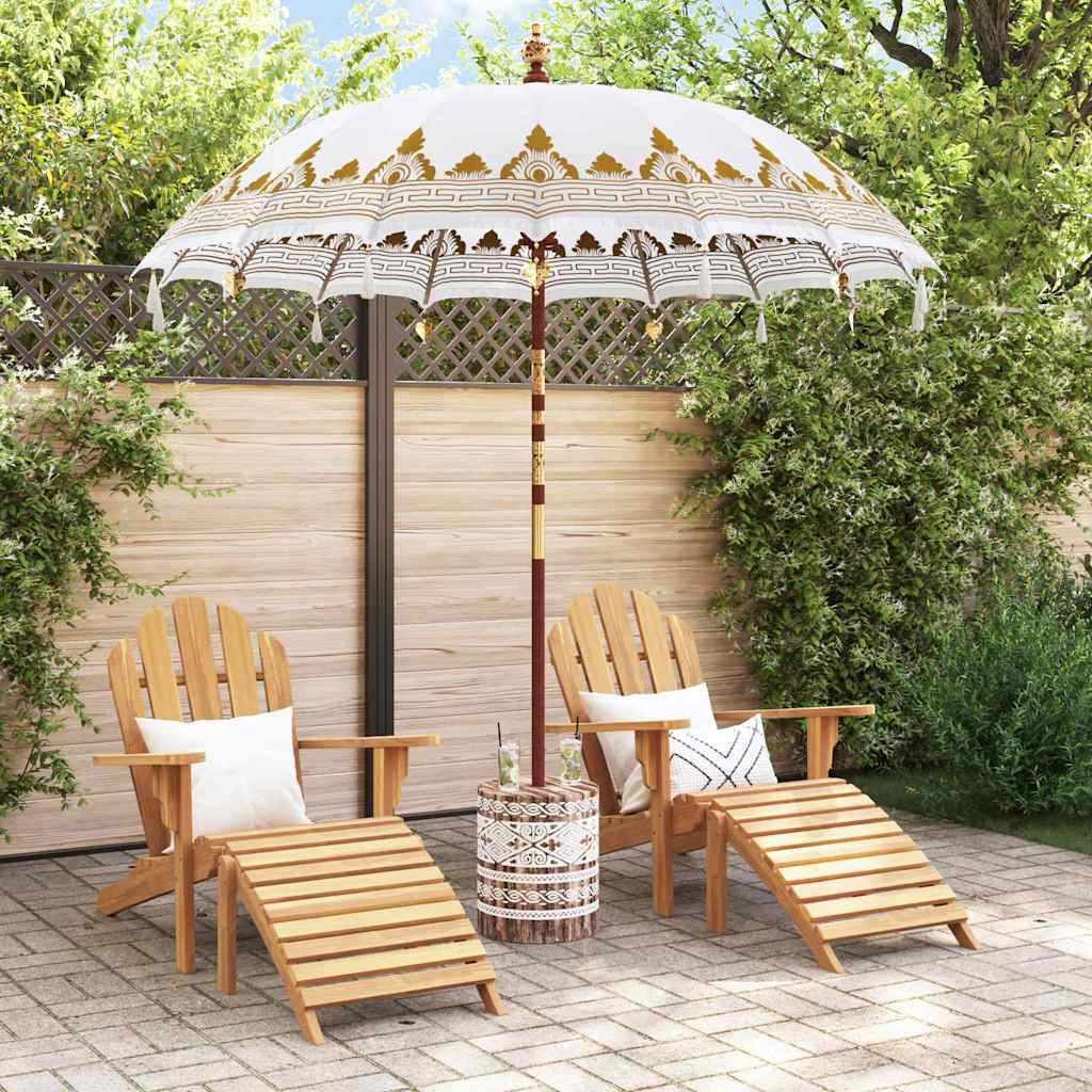 Balinese Parasol Crème 180-190 cm Katoen, massief hout