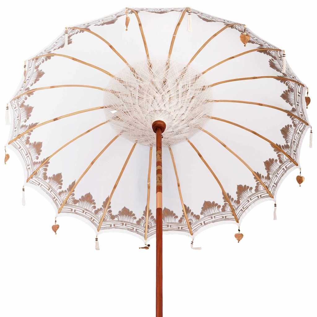 Balinese Parasol Crème 180-190 cm Katoen, massief hout