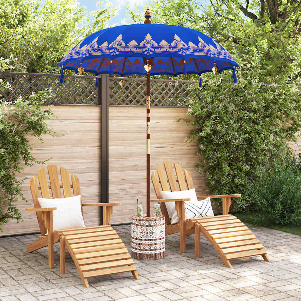 Balinese Parasol Blauw 180-190 cm Katoen, massief hout