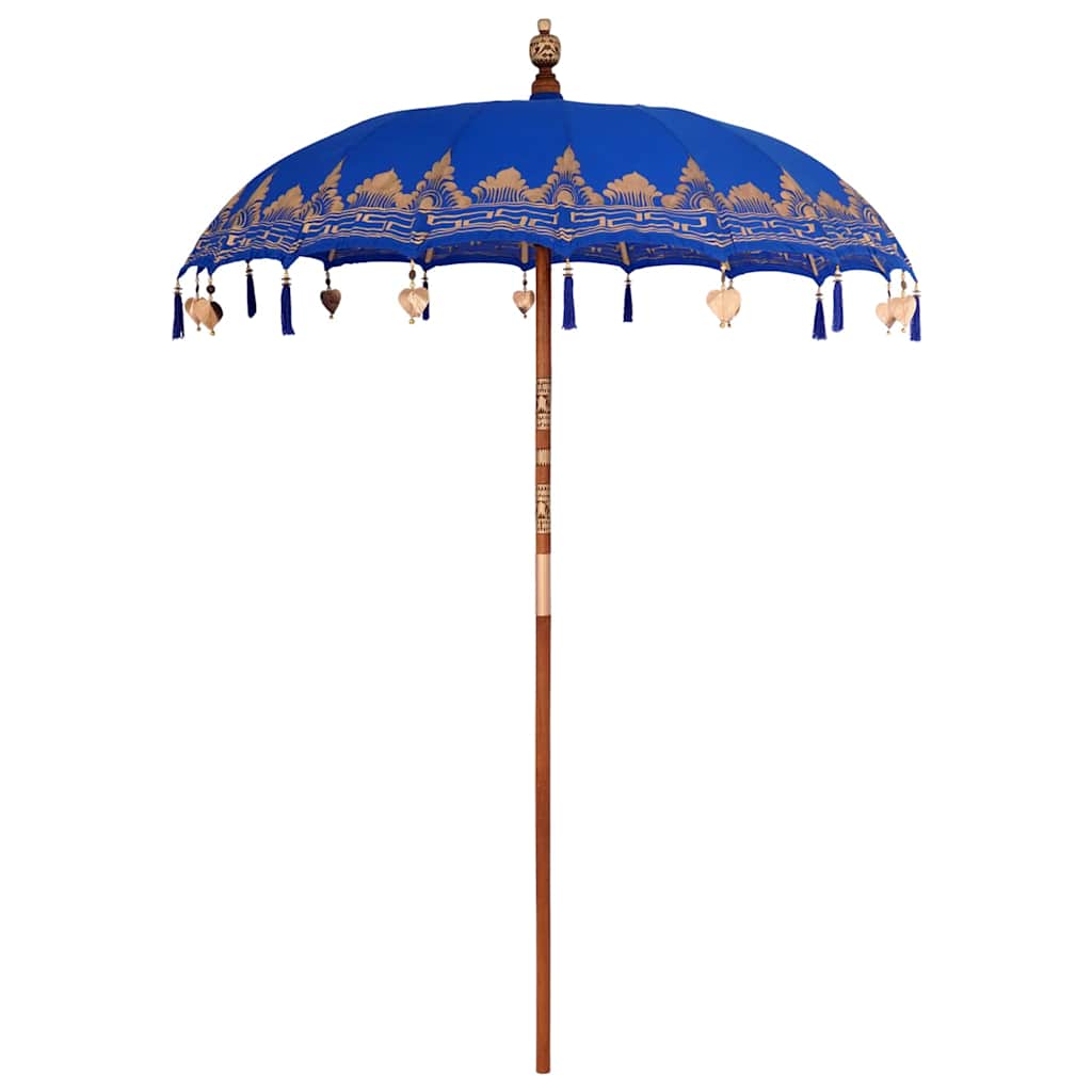 Balinese Parasol Blauw 180-190 cm Katoen, massief hout