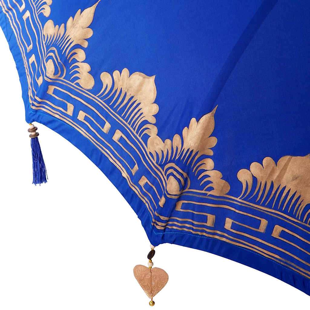 Balinese Parasol Blauw 180-190 cm Katoen, massief hout