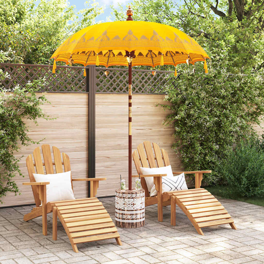 Balinese Parasol Geel 180-190 cm Katoen, massief hout