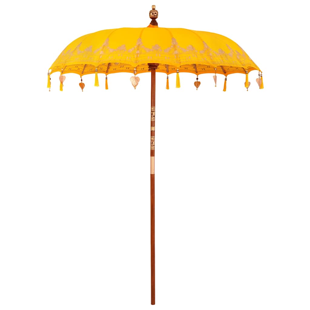 Balinese Parasol Geel 180-190 cm Katoen, massief hout