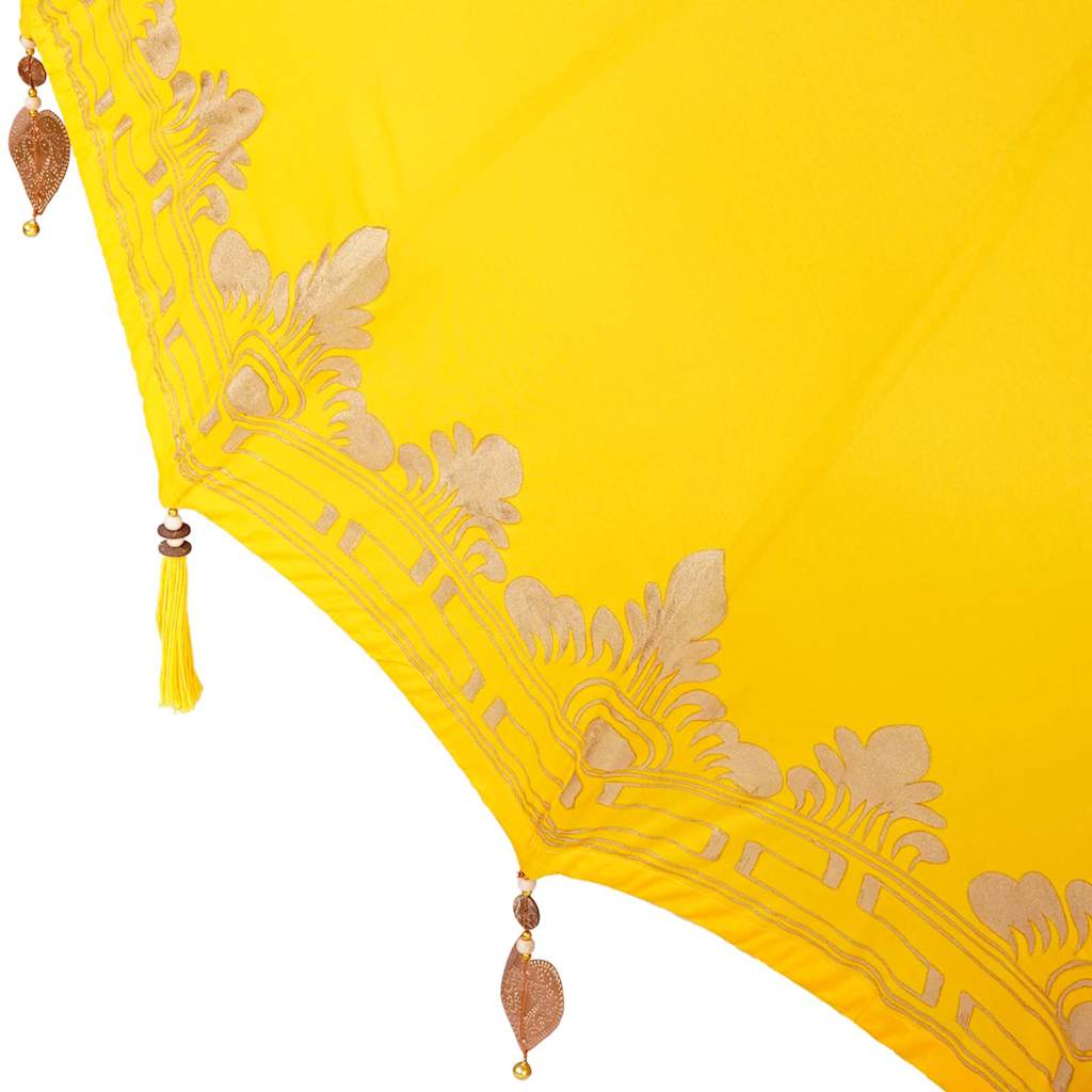 Balinese Parasol Geel 180-190 cm Katoen, massief hout