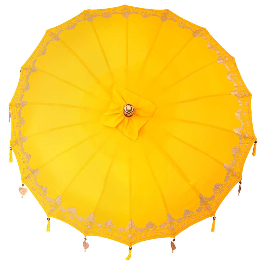 Balinese Parasol Geel 180-190 cm Katoen, massief hout