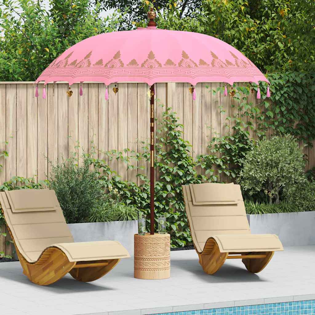 Balinese Parasol Roze 180-190 cm Katoen, massief hout