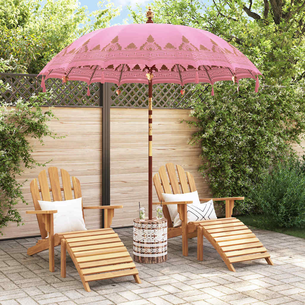 Balinese Parasol Roze 180-190 cm Katoen, massief hout