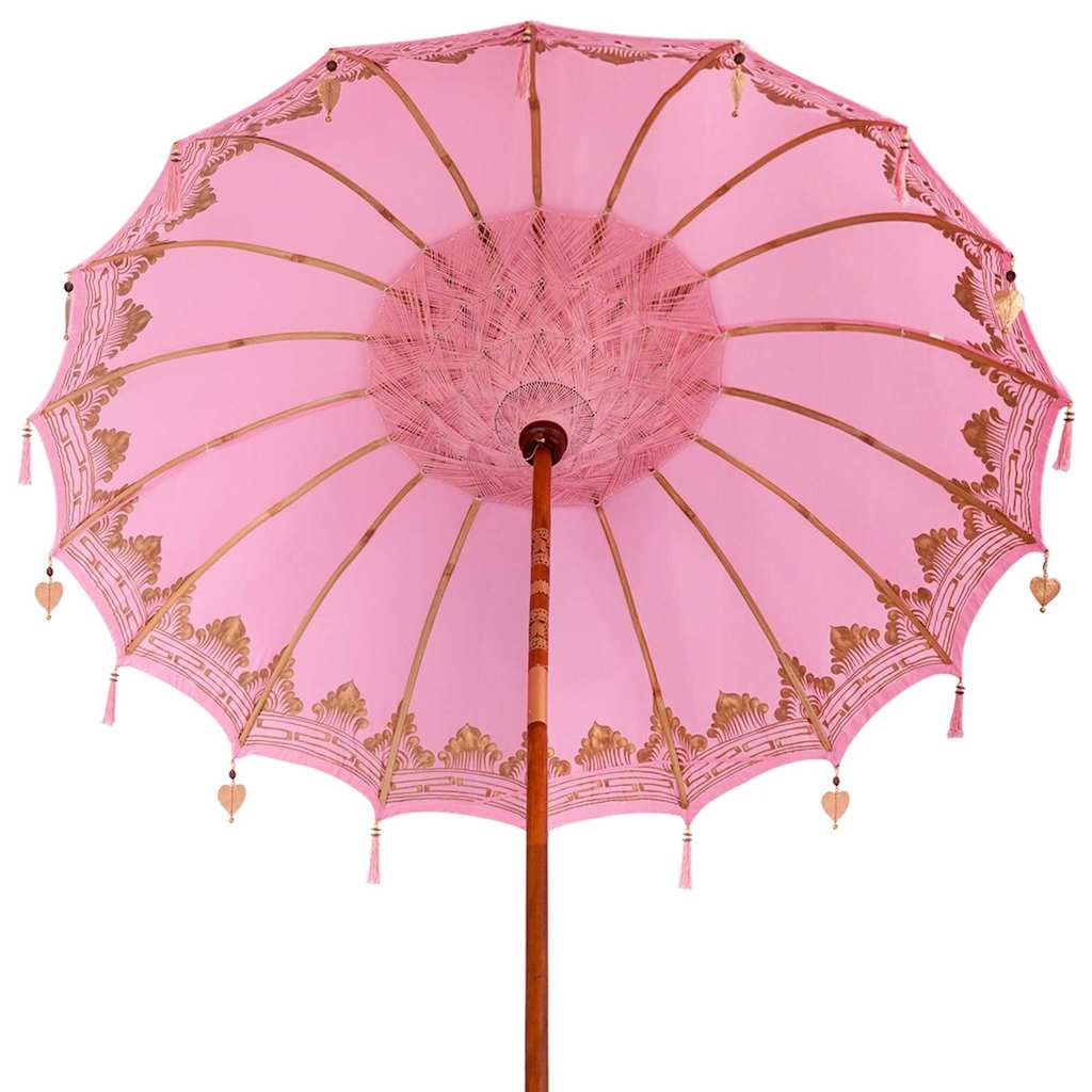 Balinese Parasol Roze 180-190 cm Katoen, massief hout