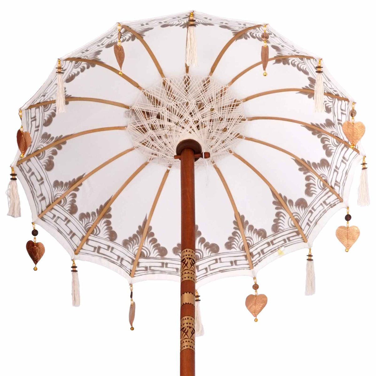 Balinese Parasol Crème 95-100 cm Katoen, massief hout