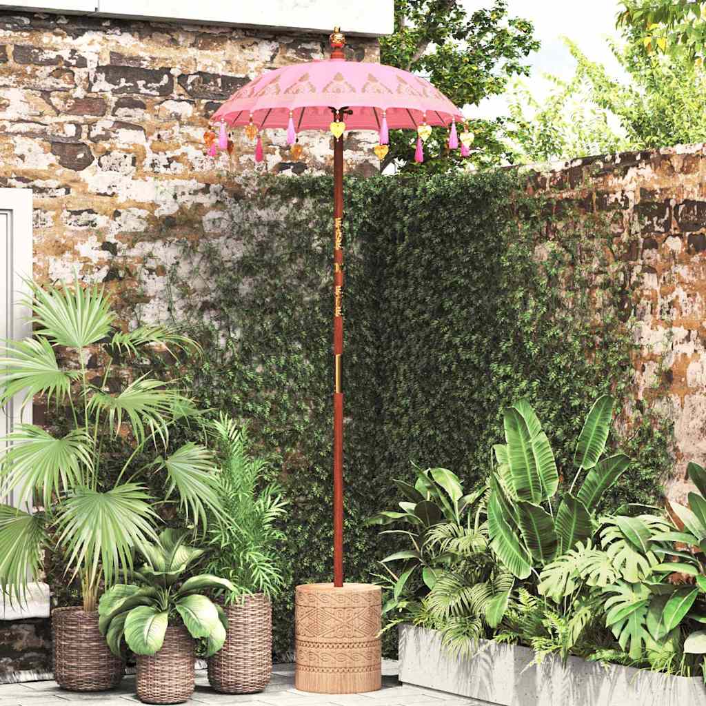 Parasol met Basis 250 cm Katoen, Hout