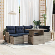 vidaXL Tuin Sofa Set 7 st Grijs [Synthetisch]: Poly Rattan