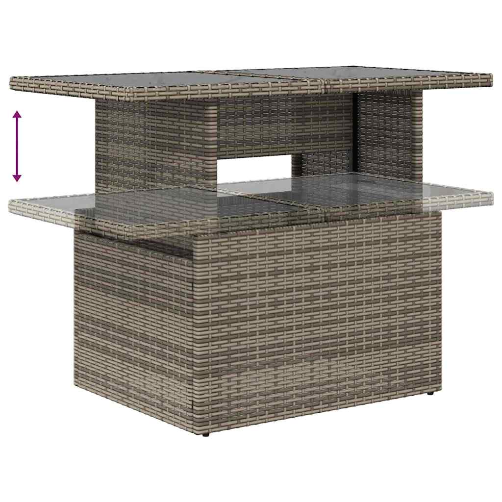 vidaXL Tuin Sofa Set 9 st Grijs [Synthetisch]: Poly Rattan