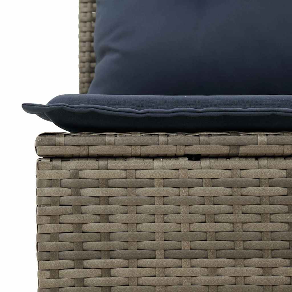vidaXL Tuin Sofa Set met kussen met opslag 6 pcs Grijs poly rattan