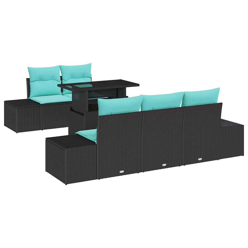 vidaXL Tuin Sofa Set 6 st 5-Aantal zitplaatsen Bruin en Rood
