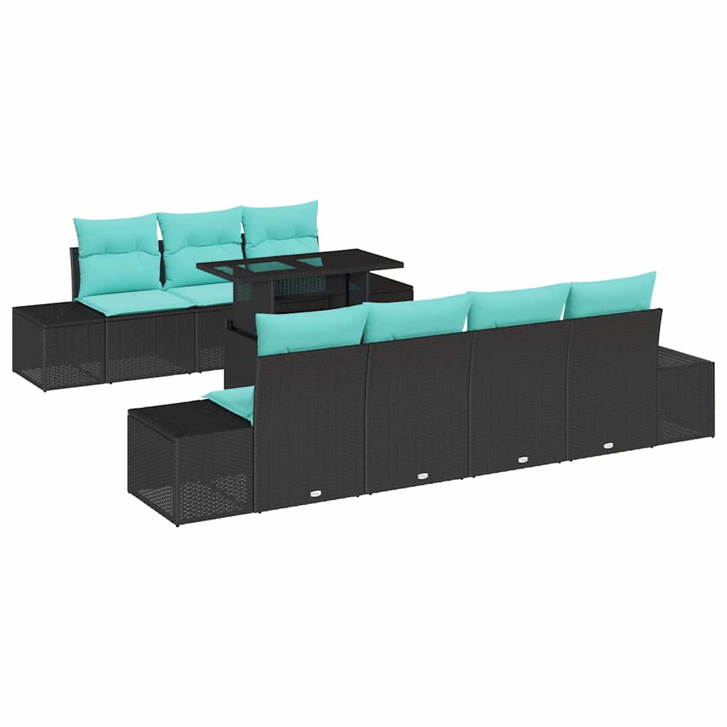 vidaXL Tuin Sofa Set 8 st 7-Aantal zitplaatsen Bruin en Rood