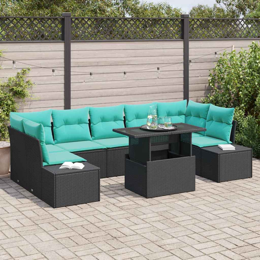 vidaXL Tuin Sofa Set 8 st 7-Aantal zitplaatsen Bruin en Rood