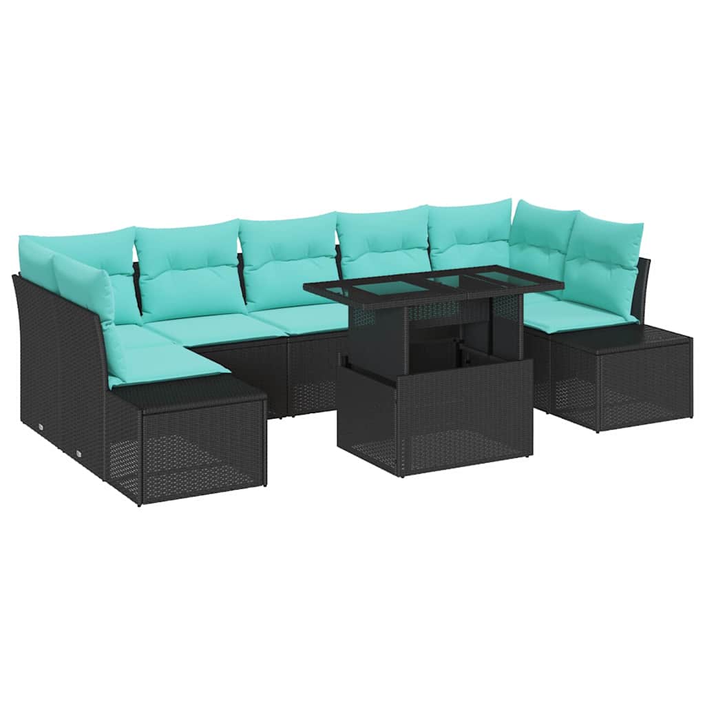 vidaXL Tuin Sofa Set 8 st 7-Aantal zitplaatsen Bruin en Rood