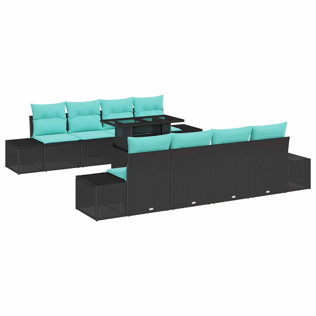vidaXL Tuin Sofa Set 7 st 6-Aantal zitplaatsen Bruin en Rood