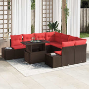 vidaXL Tuin Sofa Set 9 st Bruin poly rattan