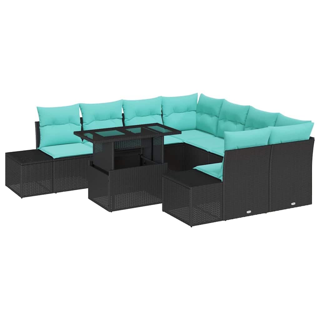 vidaXL Tuin Sofa Set 9 st Bruin poly rattan