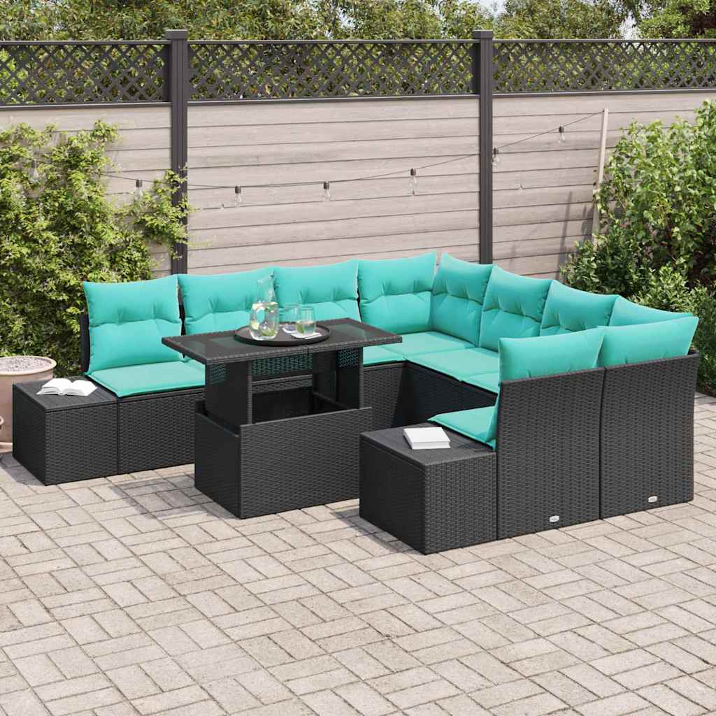 vidaXL Tuin Sofa Set 9 st Bruin poly rattan