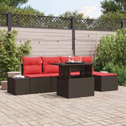 vidaXL Tuin Sofa Set 6 st Bruin poly rattan