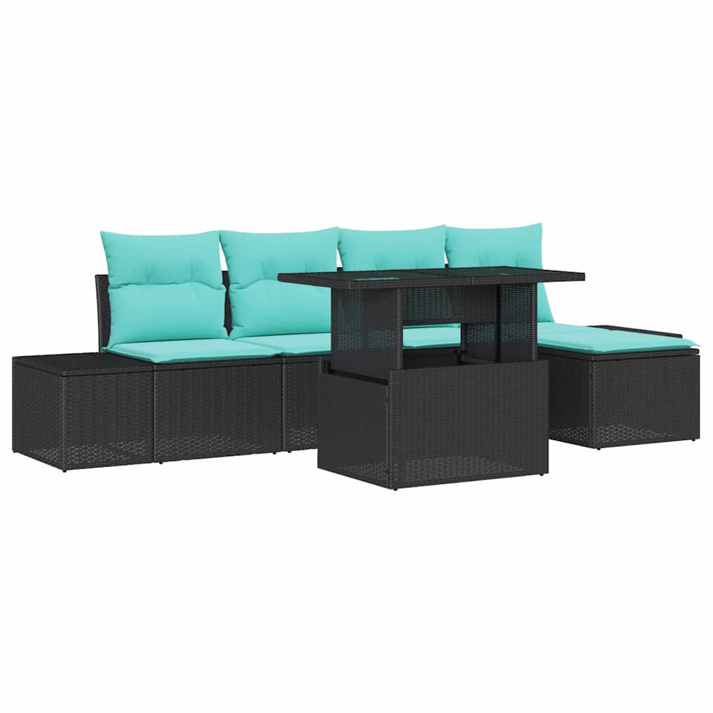vidaXL Tuin Sofa Set 6 st Bruin poly rattan