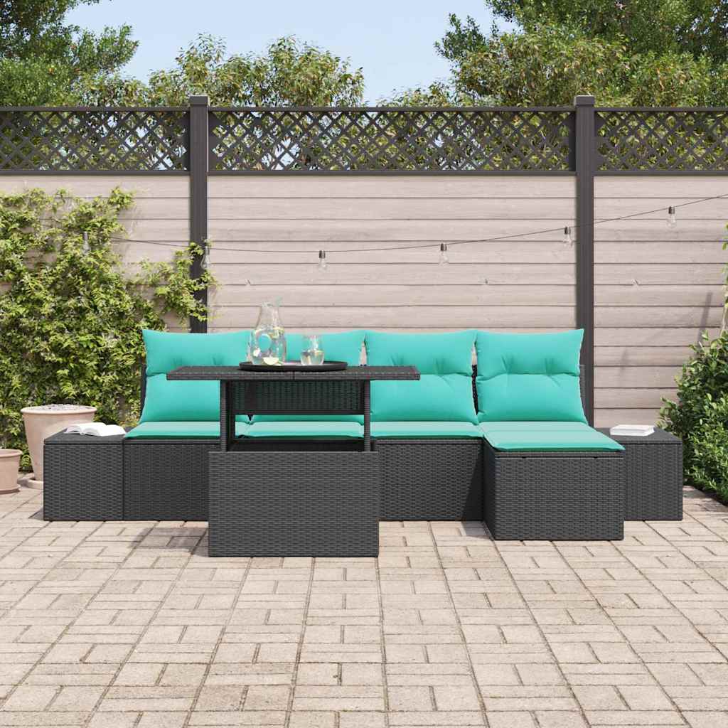 vidaXL Tuin Sofa Set 6 st Bruin poly rattan