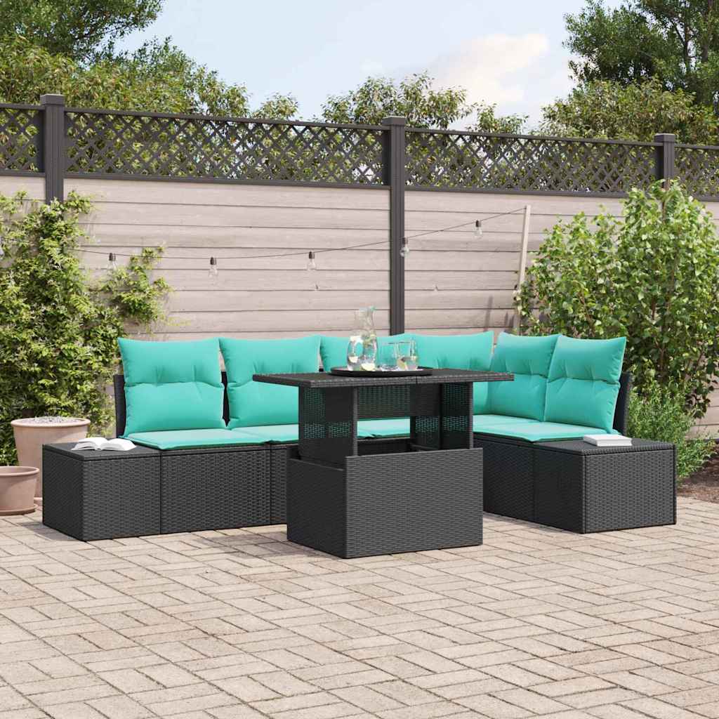 vidaXL Tuin Sofa Set 6 st Bruin poly rattan