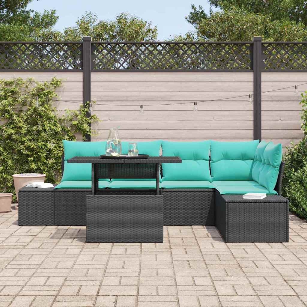 vidaXL Tuin Sofa Set 6 st Bruin poly rattan