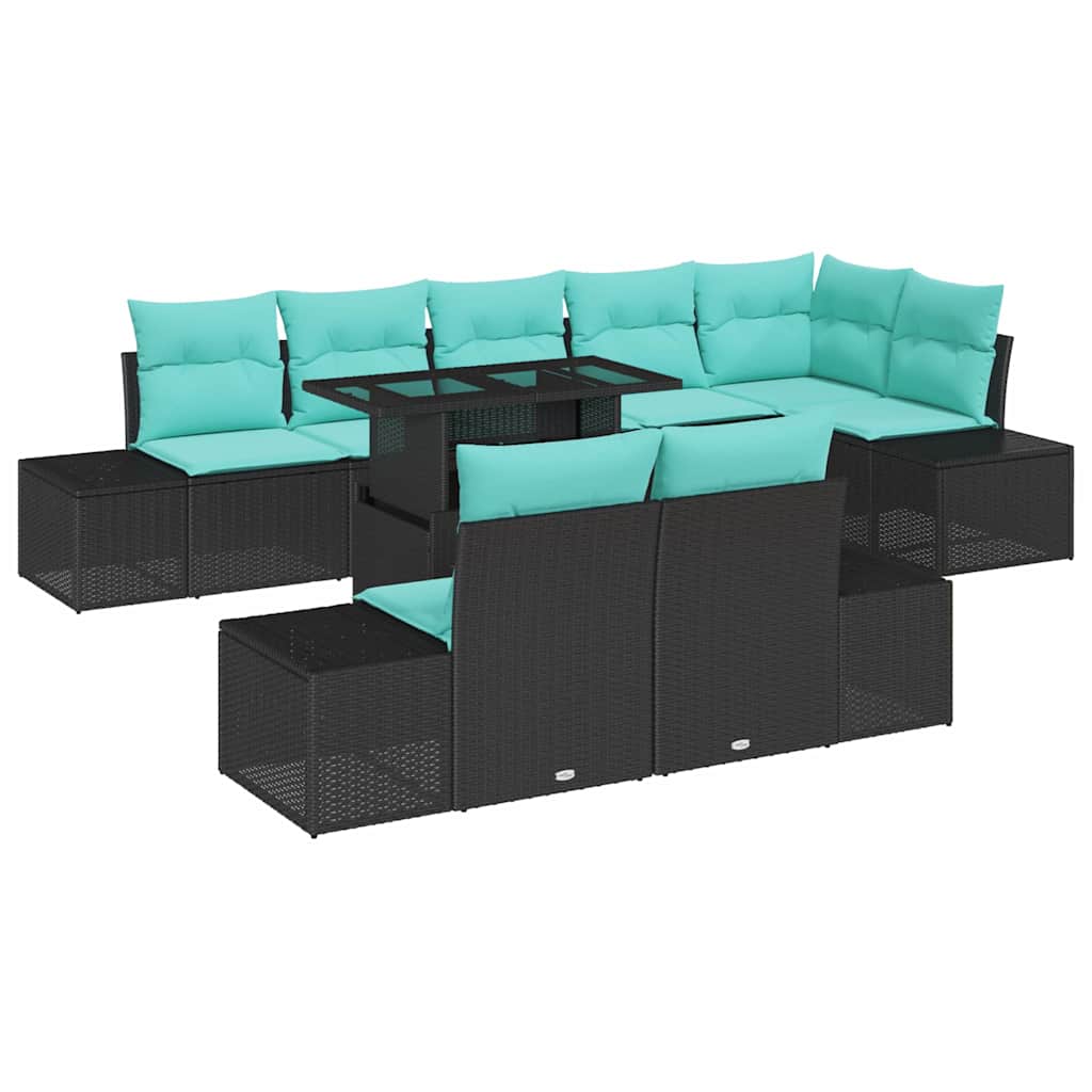vidaXL Tuin Sofa Set 9 st Bruin poly rattan