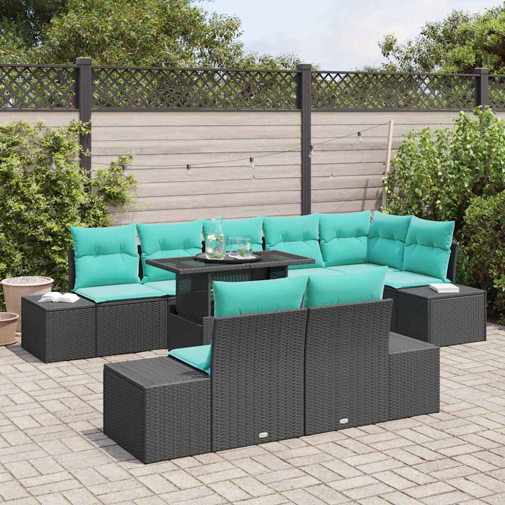 vidaXL Tuin Sofa Set 9 st Bruin poly rattan