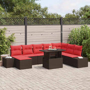 vidaXL Tuin Sofa Set 9 st Bruin poly rattan