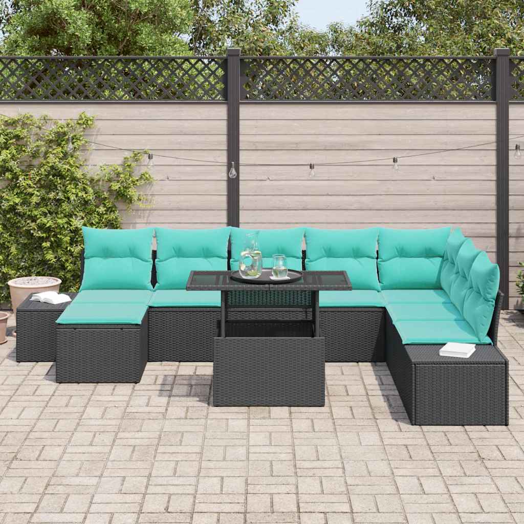 vidaXL Tuin Sofa Set 9 st Bruin poly rattan