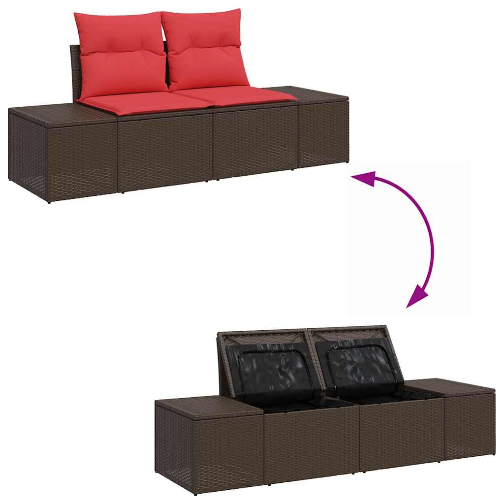 vidaXL Tuin Sofa Set 10 st Bruin poly rattan