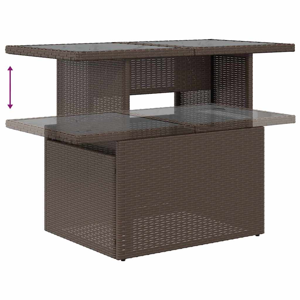 vidaXL Tuin Sofa Set 10 st Bruin poly rattan
