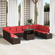 vidaXL Tuin Sofa Set 11 st Bruin poly rattan