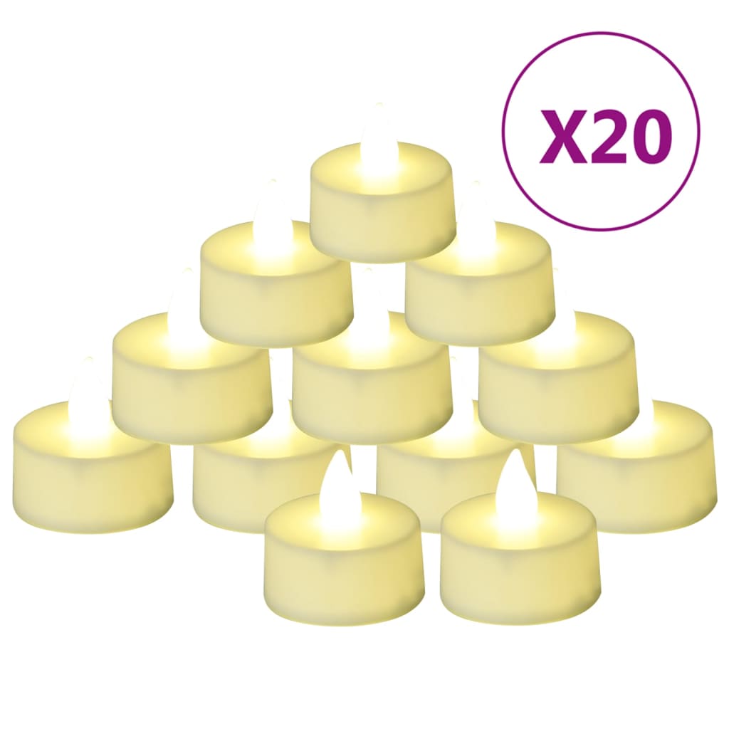 vidaXL Theelichtjes 20 st LED vlamloos elektrisch warmwit