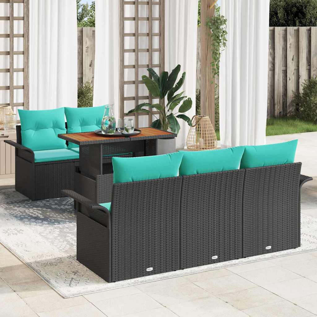 vidaXL Tuin Sofa Set met opslag 6 pcs Grijs Poly riet