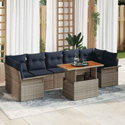 vidaXL Tuin Sofa Set met opslag 8 pcs Grijs Poly riet