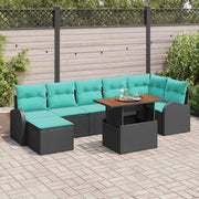 vidaXL Tuin Sofa Set 8 pcs Zwart Poly riet