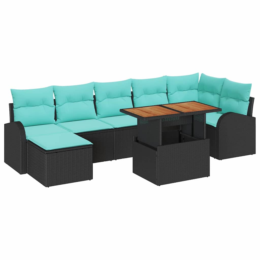 vidaXL Tuin Sofa Set 8 pcs Zwart Poly riet