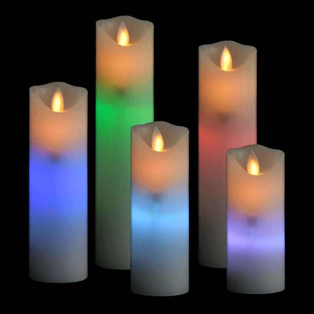vidaXL 5-delige Kaarsenset met afstandsbediening LED warmwit