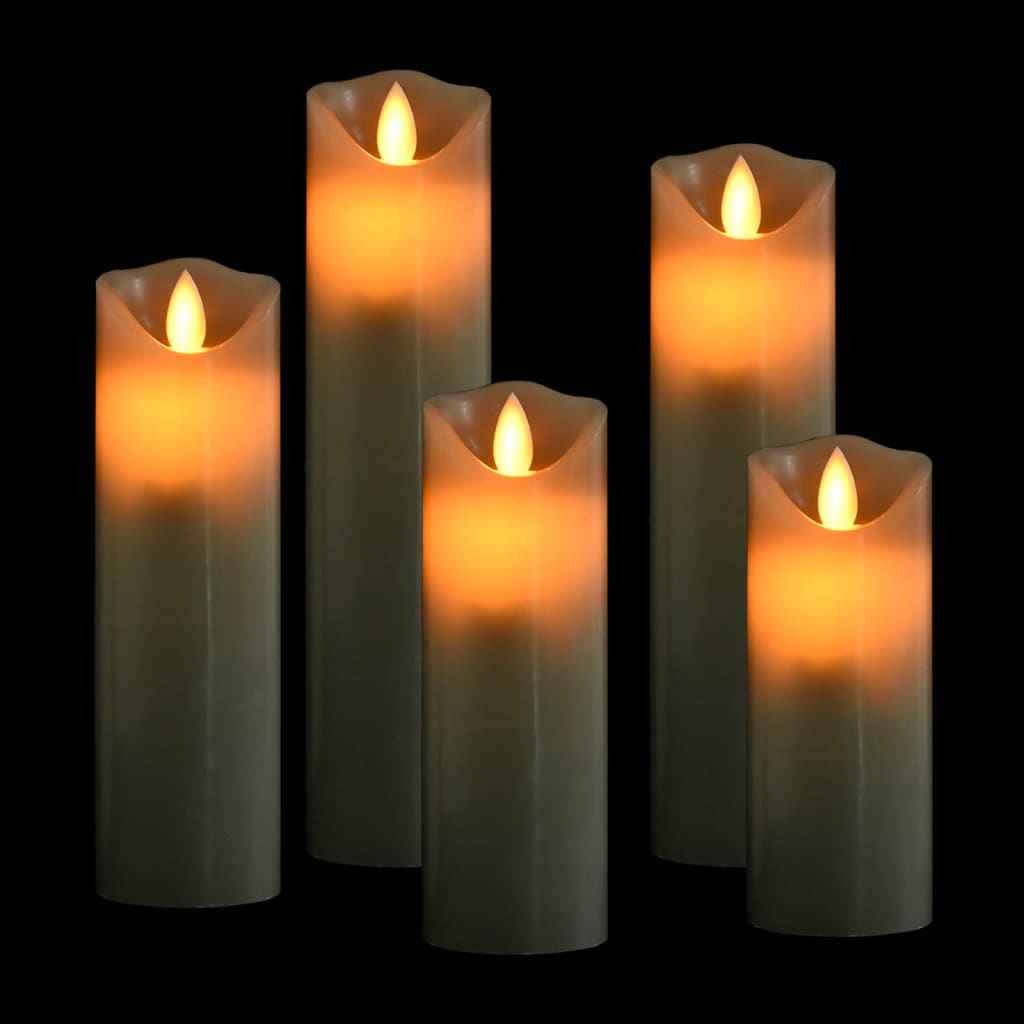 vidaXL 5-delige Kaarsenset met afstandsbediening LED warmwit