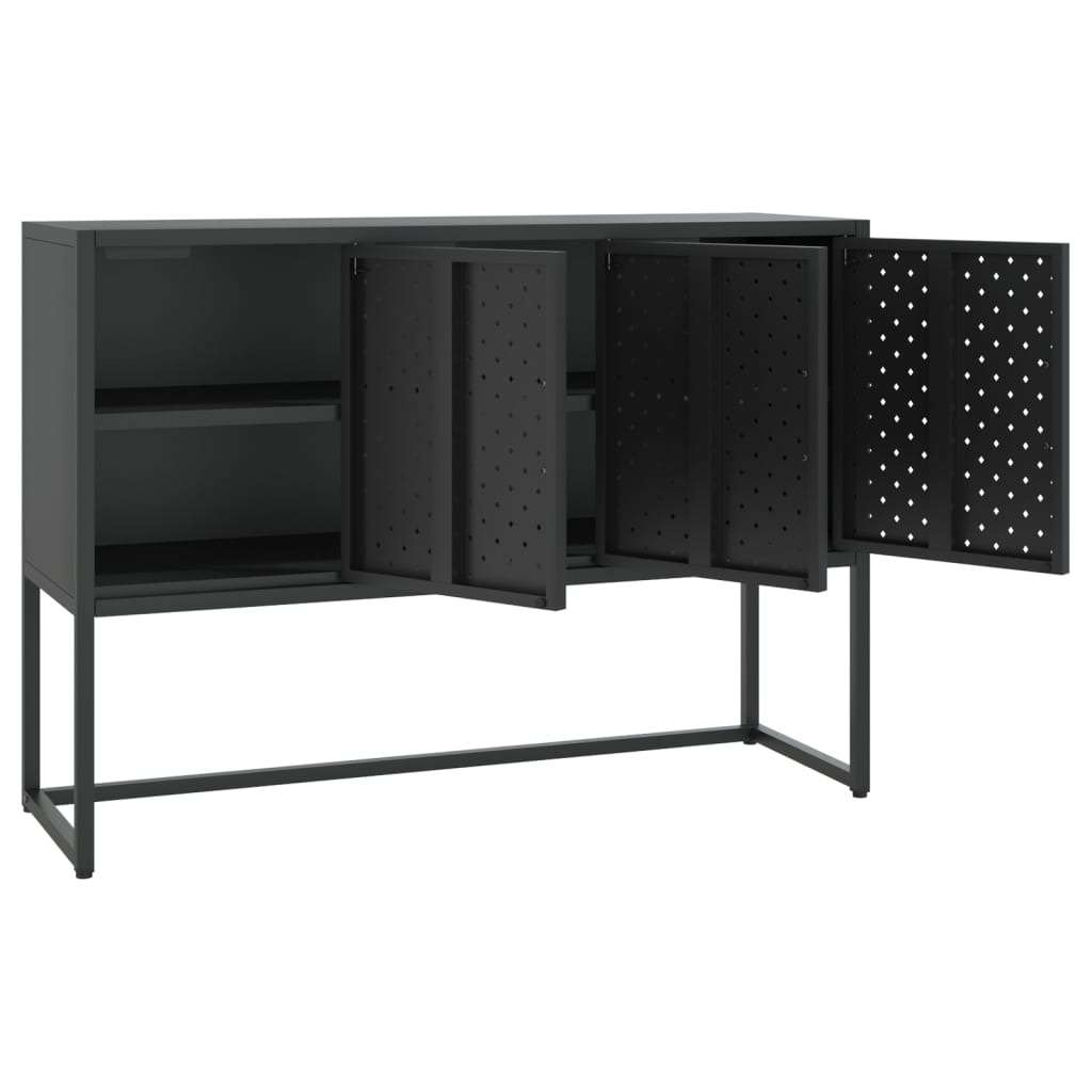 vidaXL Dressoir 105x35x75 cm staal zwart